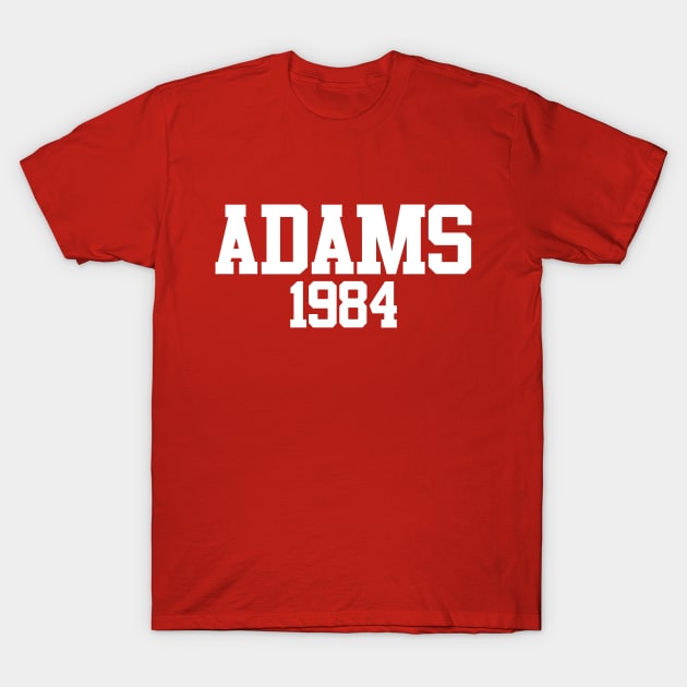 Adams 1984 (Red) T-Shirt by GloopTrekker